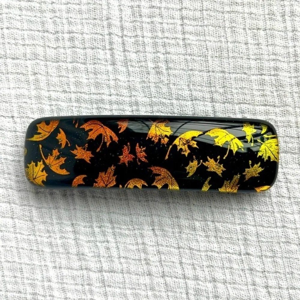 - Large‎ dichroic glass barrette. Dichroic hair clip. Glass barrette.Barret…